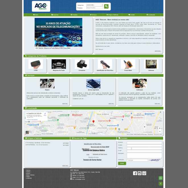 Site da Empresa AGC Telecom