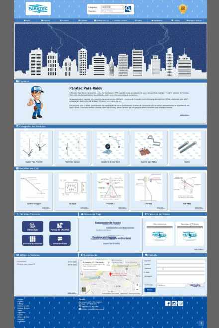 Site da Empresa Paratec Para-Raios